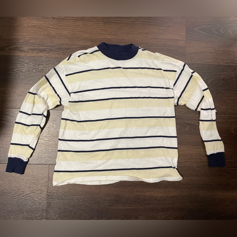 Urban Outfitters Navy and Cream Top